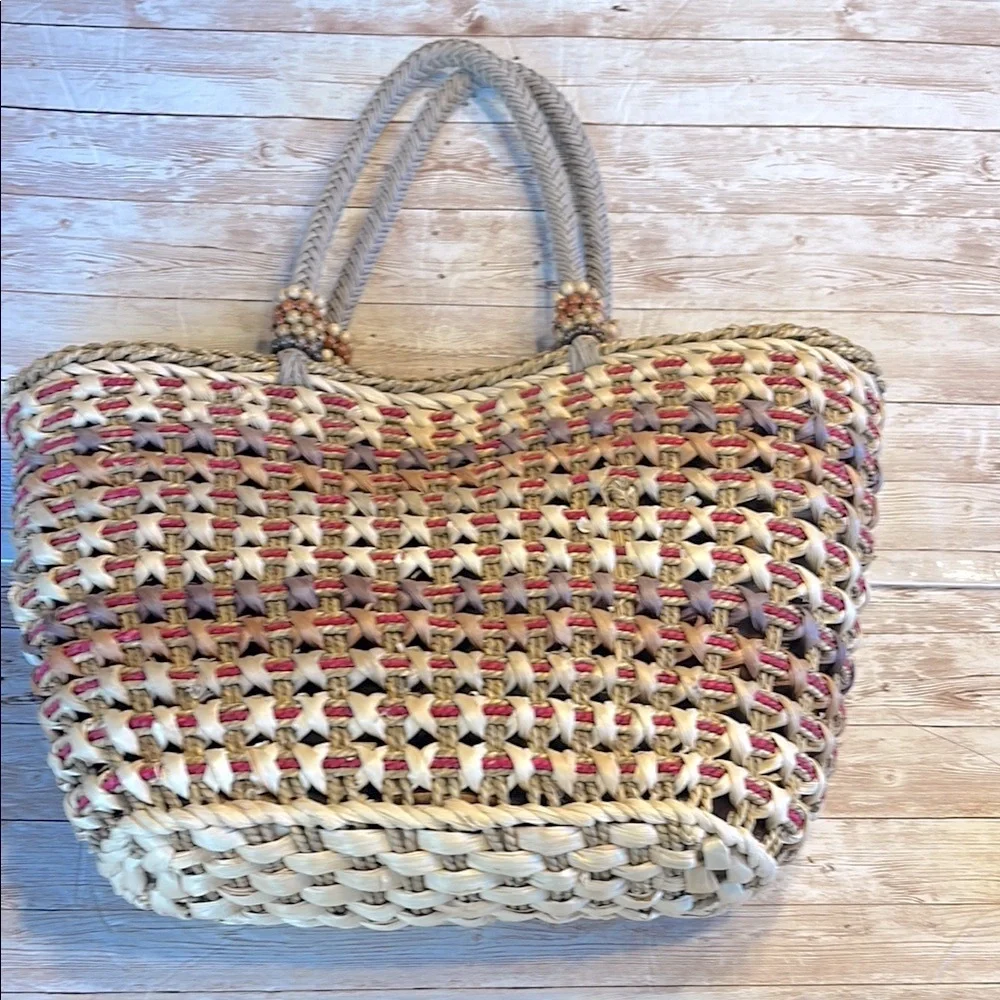 Sun-N-Sand Woven Straw Tote Bag - Multicolor
